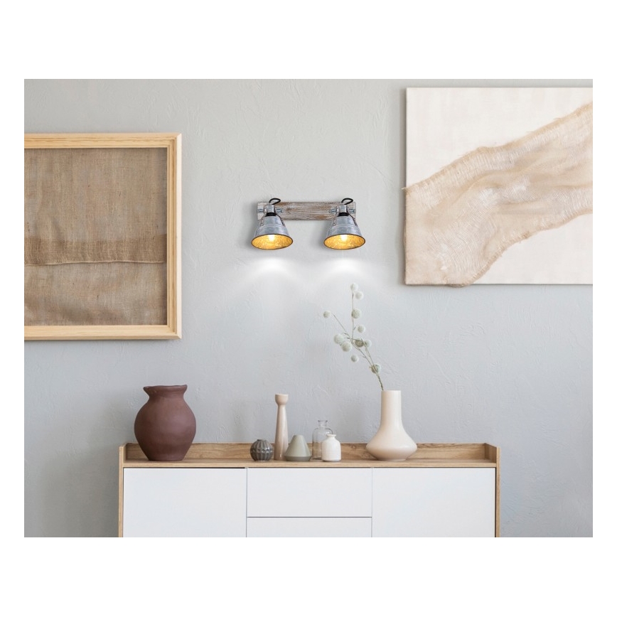 Globo - Kohdevalo 2xE27/60W/230V jalokuusi