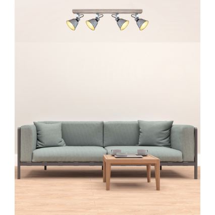 Globo - Kohdevalo 4xE27/60W/230V jalokuusi