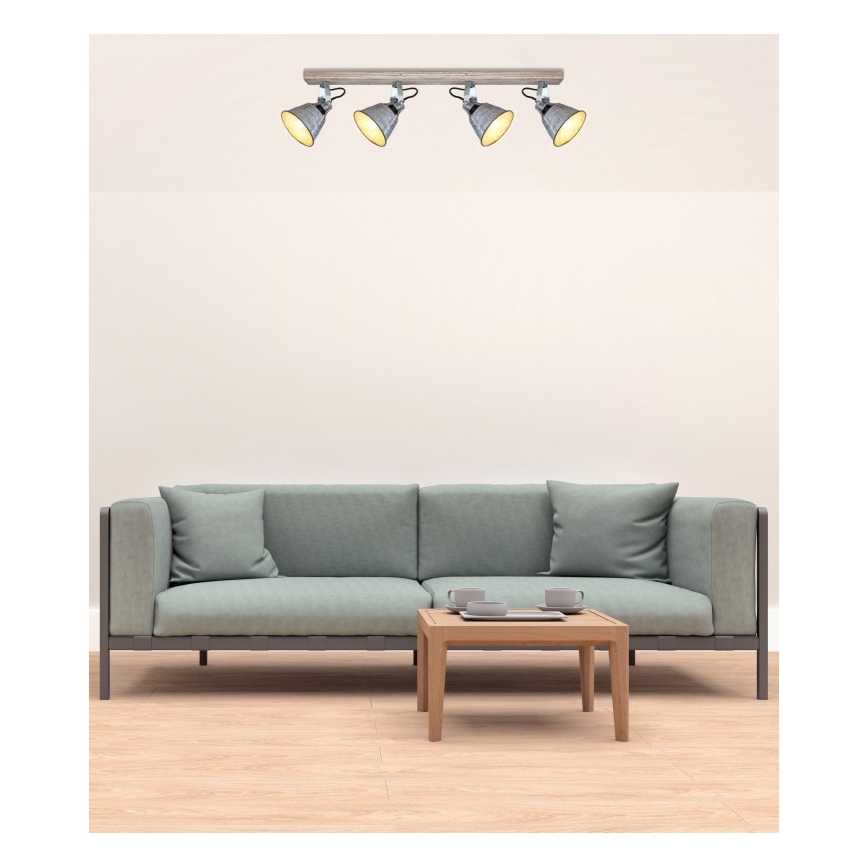 Globo - Kohdevalo 4xE27/60W/230V jalokuusi