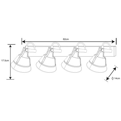 Globo - Kohdevalo 4xE27/60W/230V jalokuusi