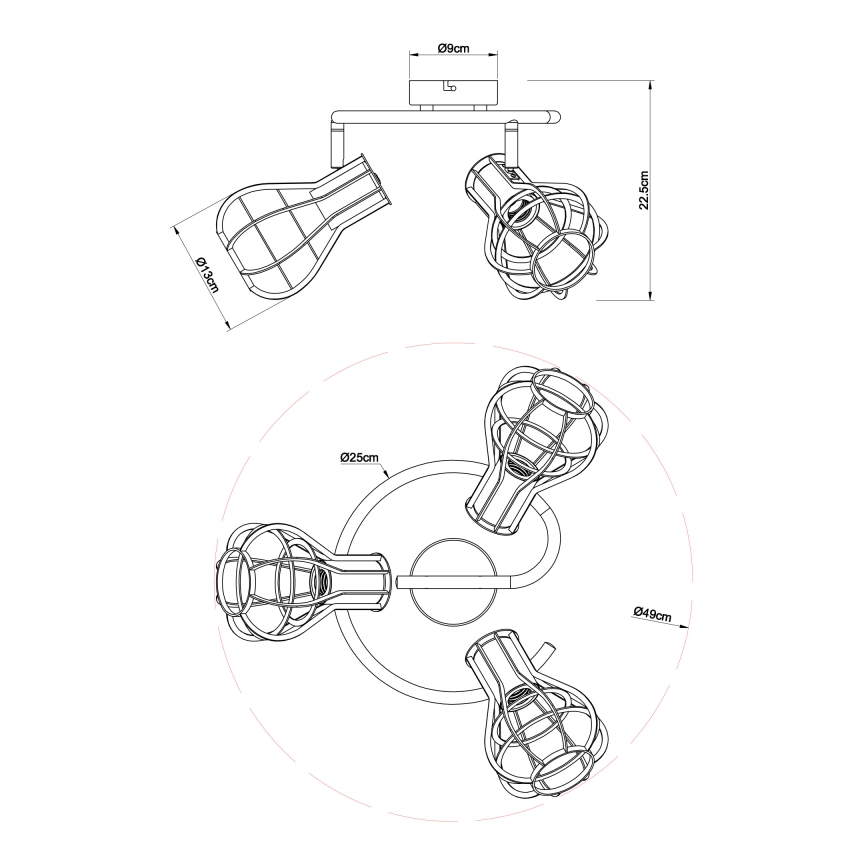 Globo - Kohdevalo 3xE27/40W/230V