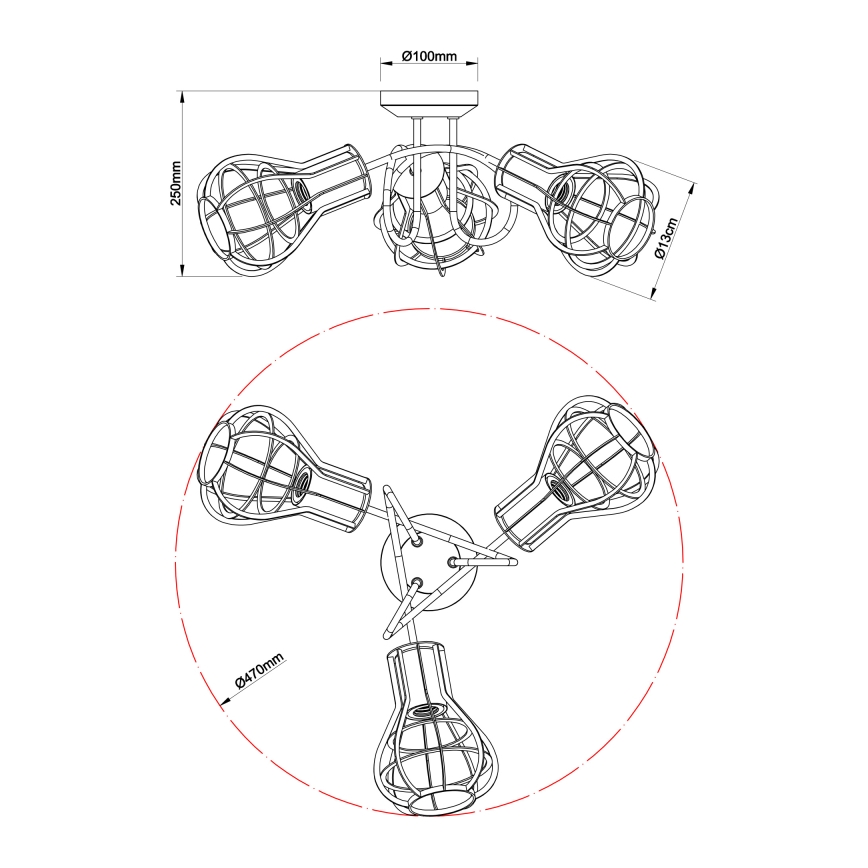 Globo - Kohdevalo 3xE27/40W/230V