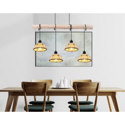 Globo - Kattokruunu narulla 4xE27/60W/230V