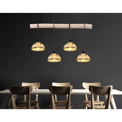 Globo - Kattokruunu narulla 4xE27/60W/230V