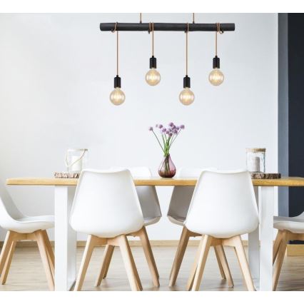 Globo 15459-4H - Kattokruunu johdossa LEO 4xE27/60W/230V