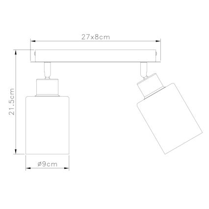 Globo - Kohdevalo 2xE27/15W/230V musta