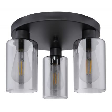 Globo - Kattovalo 3xE27/60W/230V musta