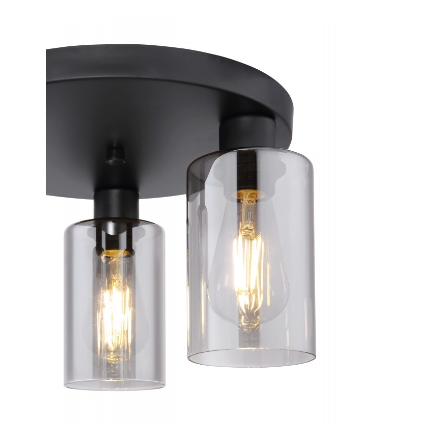 Globo - Kattovalo 3xE27/60W/230V musta