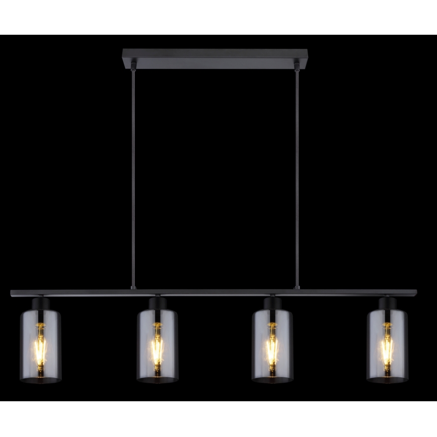 Globo - Kattokruunu johdossa 4xE27/60W/230V musta