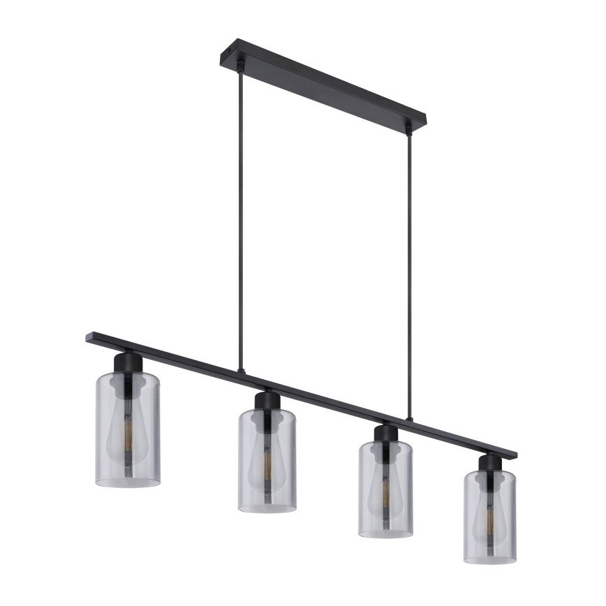 Globo - Kattokruunu johdossa 4xE27/60W/230V musta