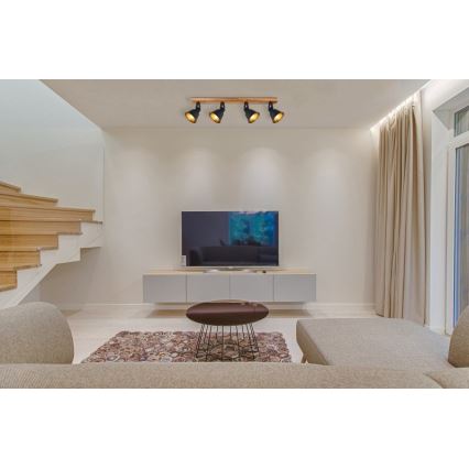 Globo - Kohdevalo 4xE27/60W/230V jalokuusi