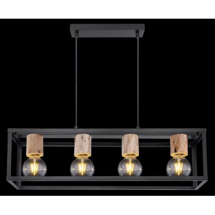 Globo - Kattokruunu narulla 4xE27/60W/230V