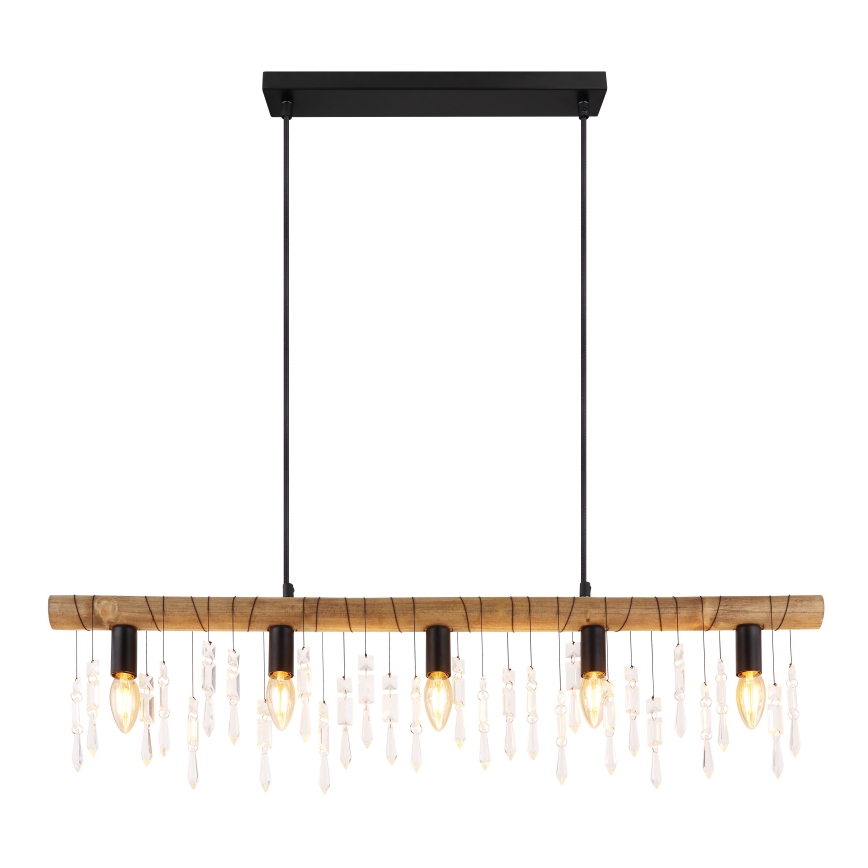 Globo 15532-5H - Kaapelikiinnitteinen riippuvalaisin KIRA 5xE14/40W/230V musta/ruskea