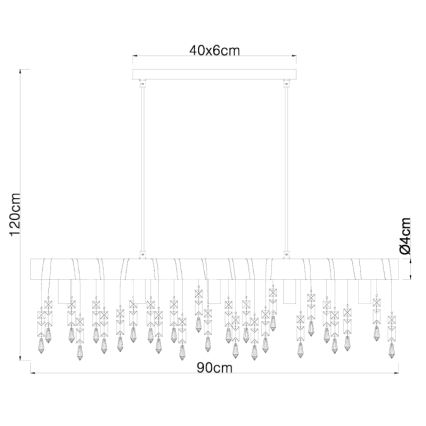 Globo 15532-5H - Kaapelikiinnitteinen riippuvalaisin KIRA 5xE14/40W/230V musta/ruskea