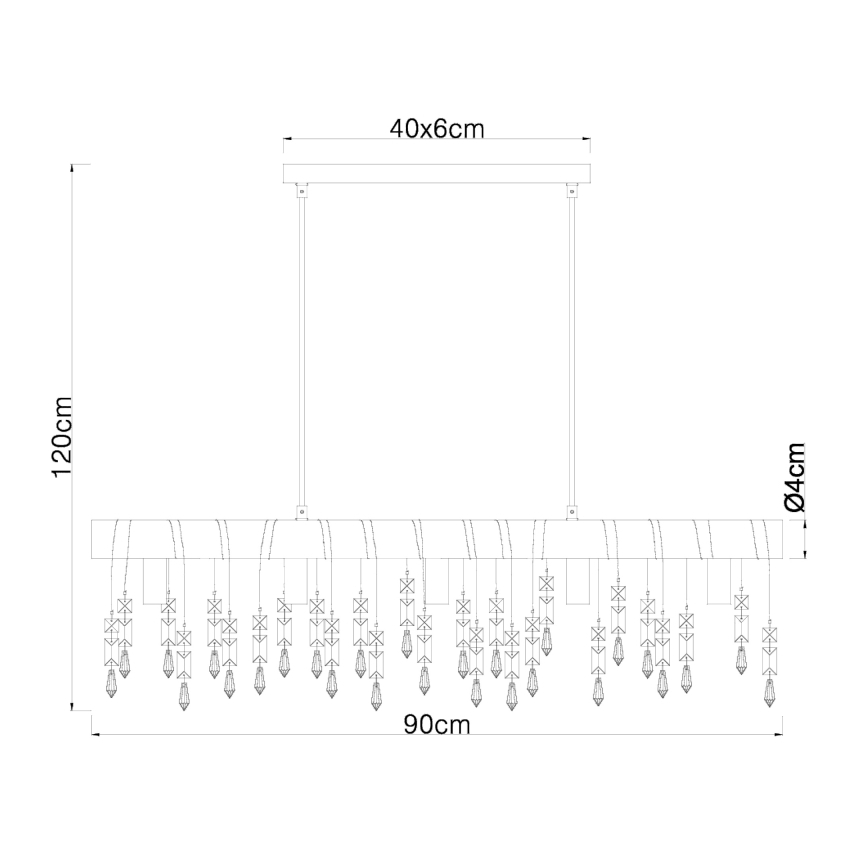 Globo 15532-5H - Kaapelikiinnitteinen riippuvalaisin KIRA 5xE14/40W/230V musta/ruskea