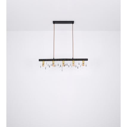 Globo 15532-5HB - KIRA-riippuvalaisin kaapelilla, 5xE14/40W/230V, musta