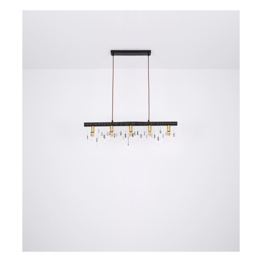 Globo 15532-5HB - KIRA-riippuvalaisin kaapelilla, 5xE14/40W/230V, musta