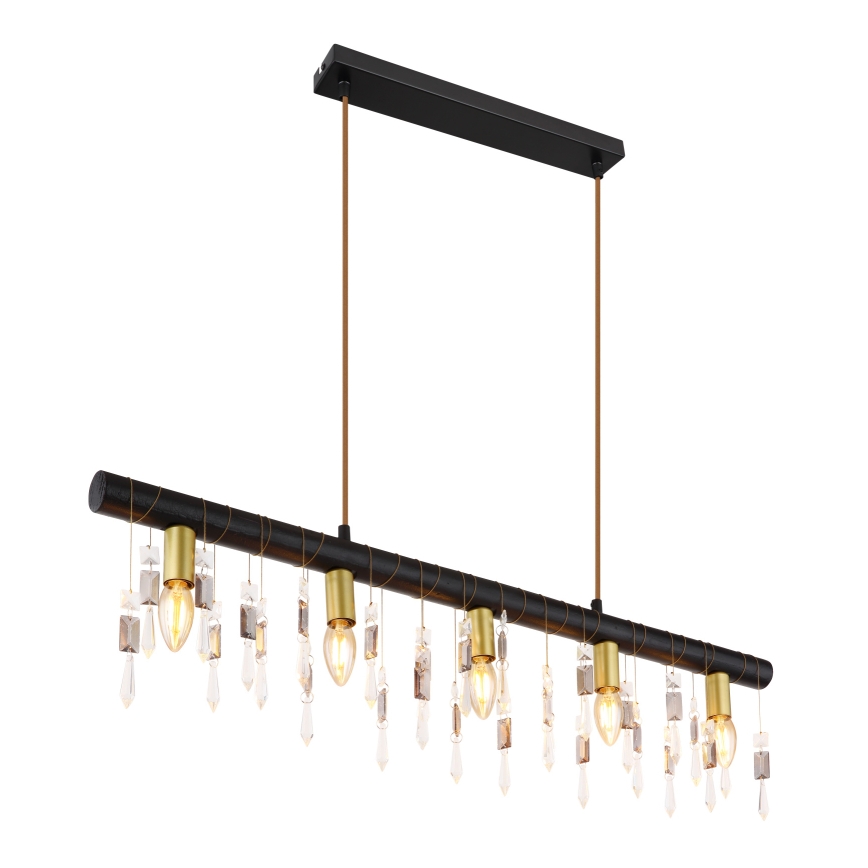 Globo 15532-5HB - KIRA-riippuvalaisin kaapelilla, 5xE14/40W/230V, musta