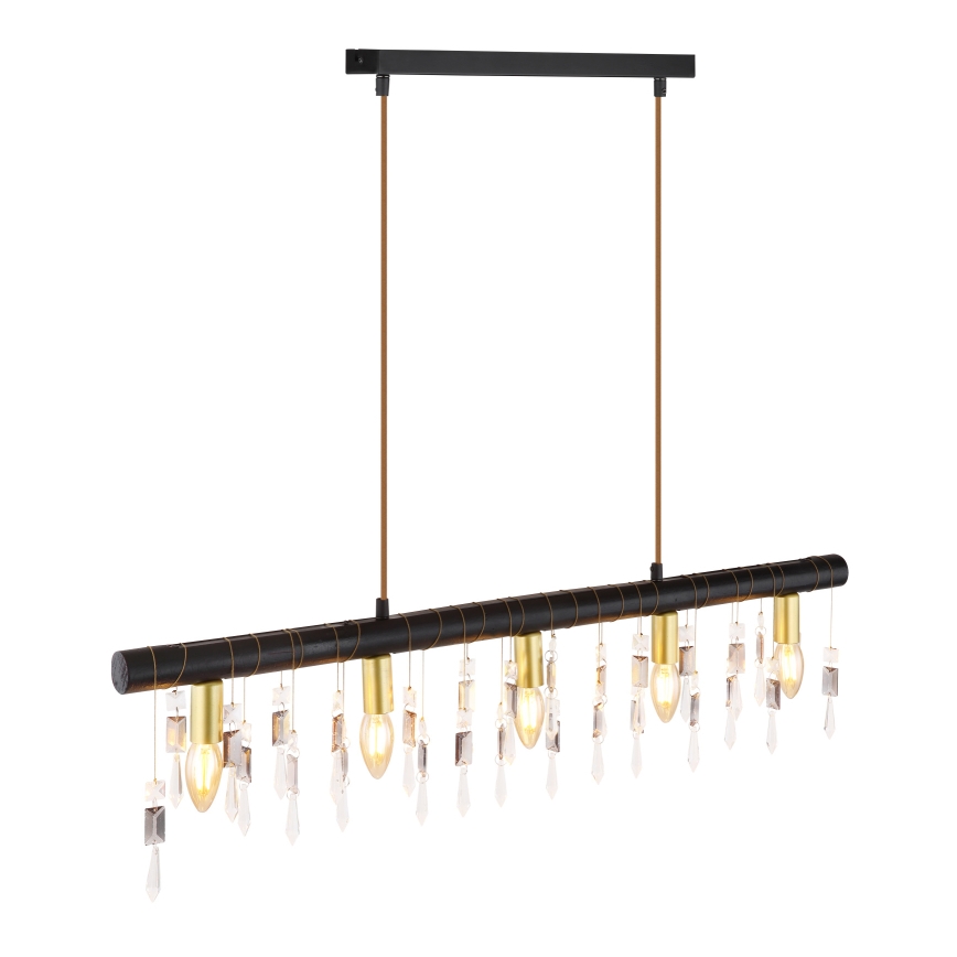 Globo 15532-5HB - KIRA-riippuvalaisin kaapelilla, 5xE14/40W/230V, musta