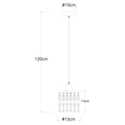 Globo 15533H - Kattokruunu johdossa COMMA 1xE27/40W/230V
