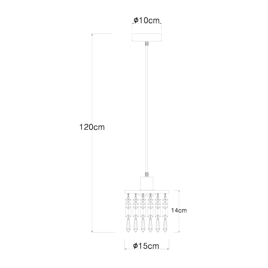 Globo 15533H - Kattokruunu johdossa COMMA 1xE27/40W/230V