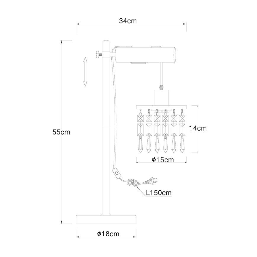 Globo - Pöytävalaisin 1xE27/40W/230V