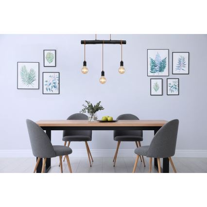 Globo - Kattokruunu johdossa 3xE27/60W/230V