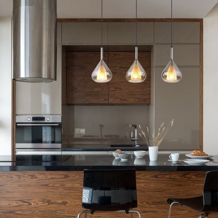 Globo - Kattokruunu johdossa 3xE27/60W/230V musta