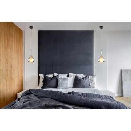 Globo - Kattokruunu johdossa 1xE27/60W/230V halkaisija 20 cm musta