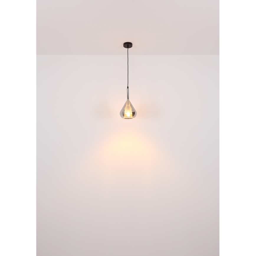 Globo - Kattokruunu johdossa 1xE27/60W/230V halkaisija 20 cm musta