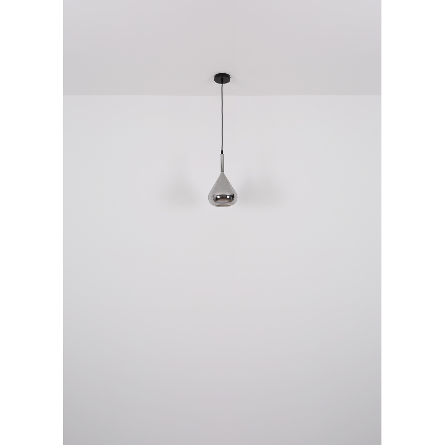 Globo - Kattokruunu johdossa 1xE27/60W/230V halkaisija 20 cm musta