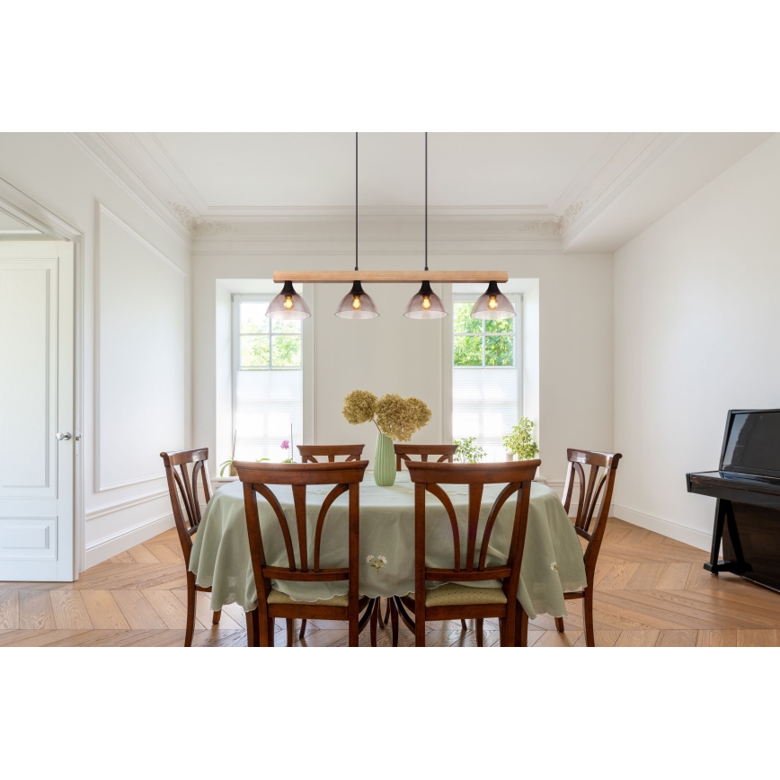 Globo - Kattokruunu johdossa 4xE14/15W/230V mänty