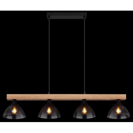 Globo - Kattokruunu johdossa 4xE14/15W/230V mänty