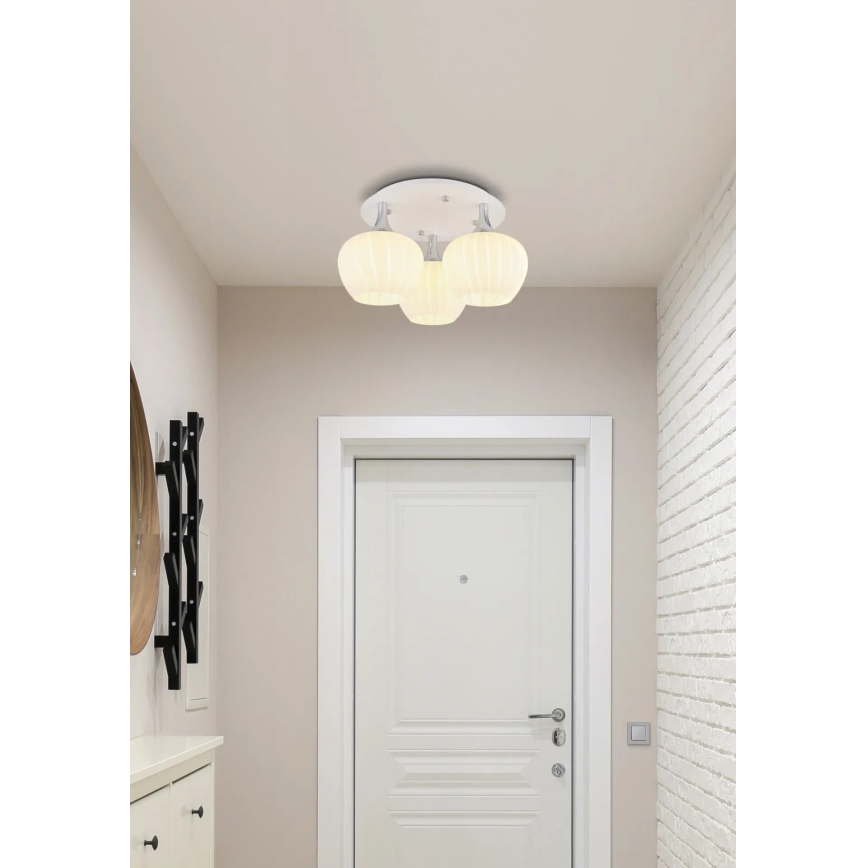 Globo - Kiinteä kattokruunu 3xE27/40W/230V valkoinen