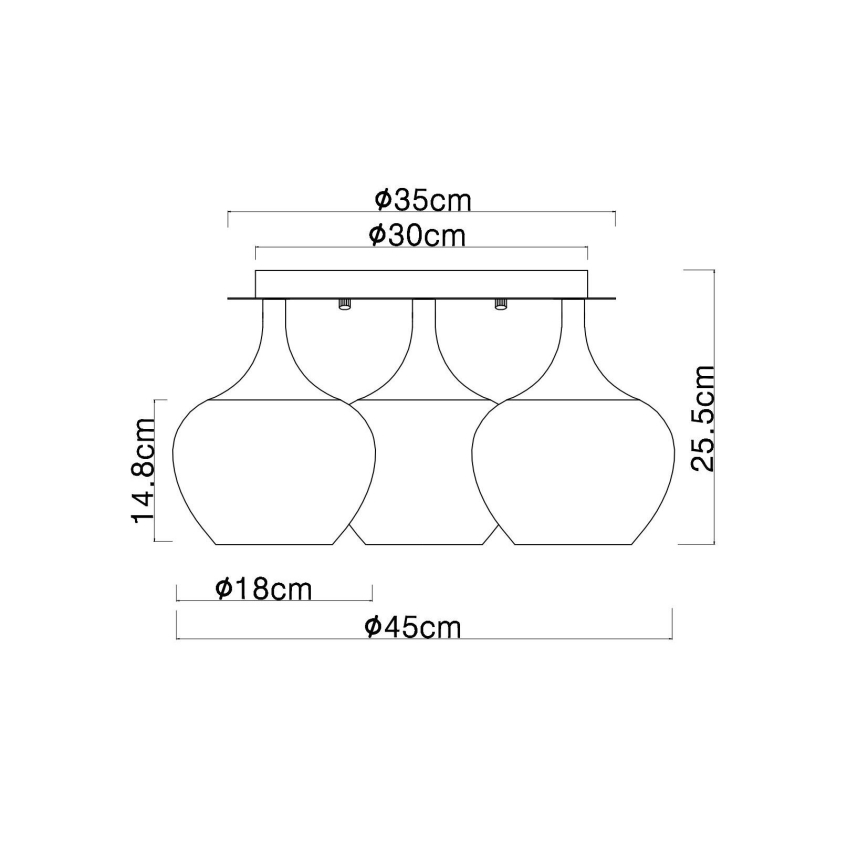 Globo - Kiinteä kattokruunu 3xE27/40W/230V valkoinen