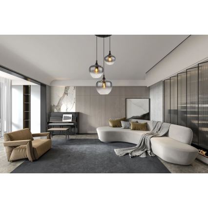 Globo - Kattokruunu johdossa 3xE27/40W/230V halkaisija 48 cm musta