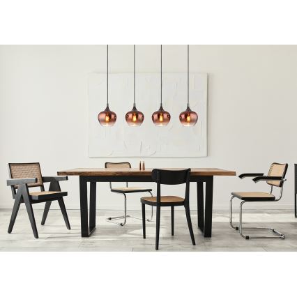 Globo - Kattokruunu johdossa 4xE27/40W/230V kupari