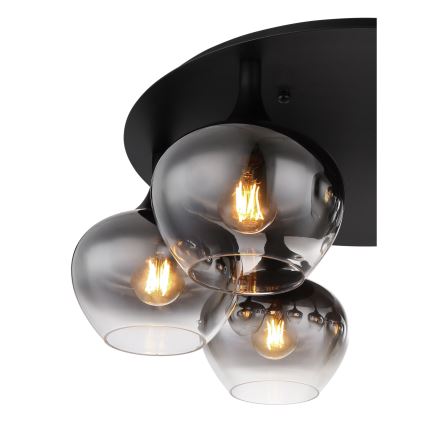 Globo - Pintakiinnitettävä kattokruunu 6xE27/40W/230V halkaisija 65 cm musta