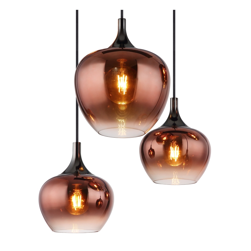 Globo - Riippuvalaisin kaapelilla 6xE27/40W/230V kuparinvärinen