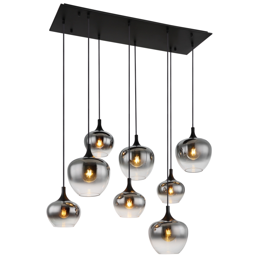 Globo - kaapelikiinnitteinen riippuvalaisin 8xE27/40W/230V musta