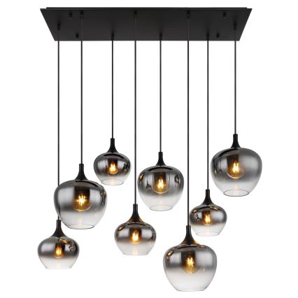 Globo - kaapelikiinnitteinen riippuvalaisin 8xE27/40W/230V musta