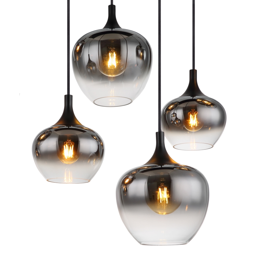 Globo - kaapelikiinnitteinen riippuvalaisin 8xE27/40W/230V musta