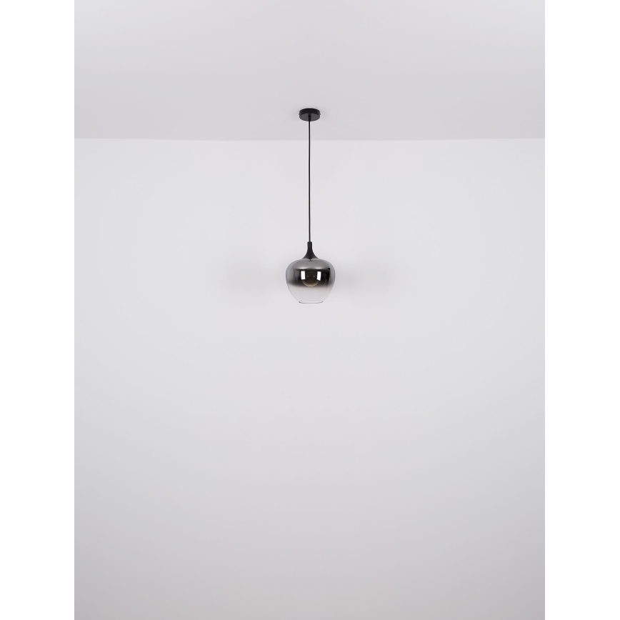 Globo - Kattokruunu johdossa 1xE27/60W/230V halkaisija 29 cm musta