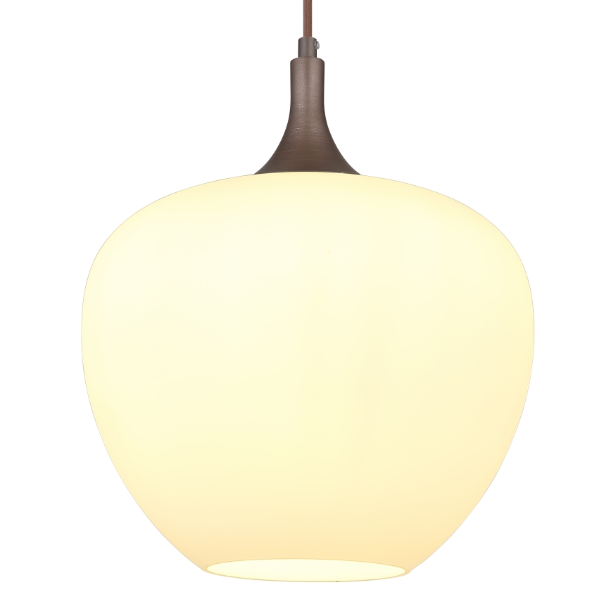 Globo - Kattokruunu johdossa 1xE27/60W/230V halkaisija 29 cm valkoinen/ruskea