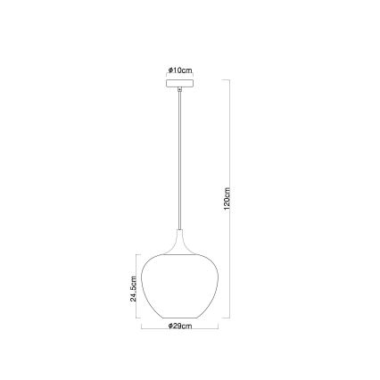 Globo - Kattokruunu johdossa 1xE27/60W/230V halkaisija 29 cm valkoinen