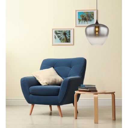 Globo - Kattokruunu johdossa 1xE27/60W/230V halkaisija 40 cm musta