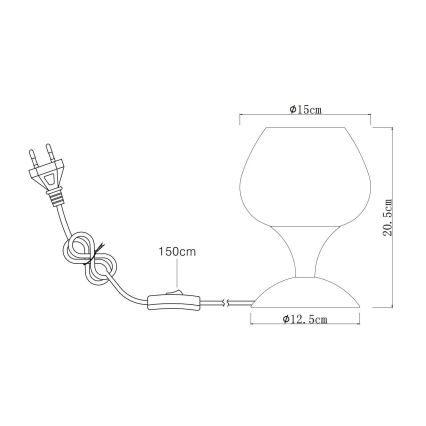 Globo - Pöytävalaisin 1xE27/40W/230V musta