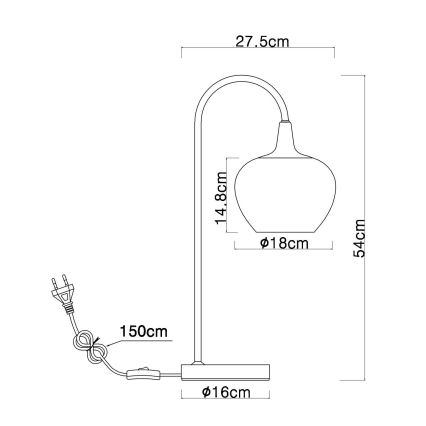 Globo - Pöytävalaisin 1xE27/40W/230V kupari