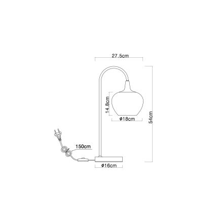 Globo - Pöytävalaisin 1xE27/40W/230V valkoinen