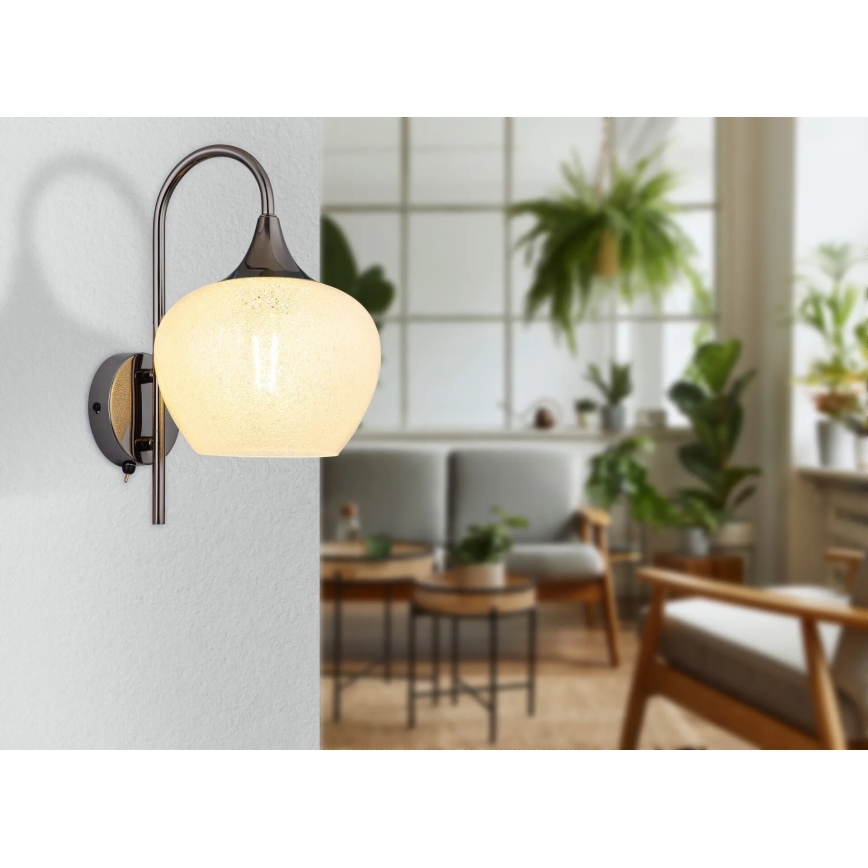 Globo - Seinävalaisin 1xE27/40W/230V valkoinen/antrasiitti